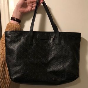 Gucci Black leather Toe Bag